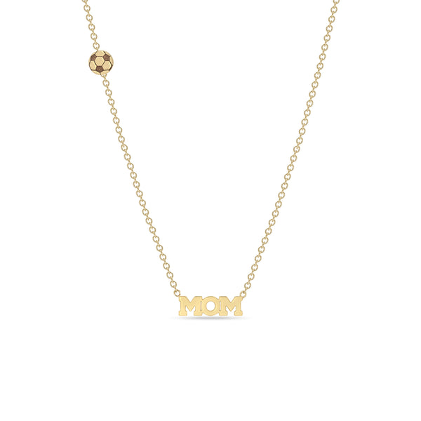 Zoë Chicco 14k Gold Itty Bitty Sports Mom Necklace with a Soccer Ball