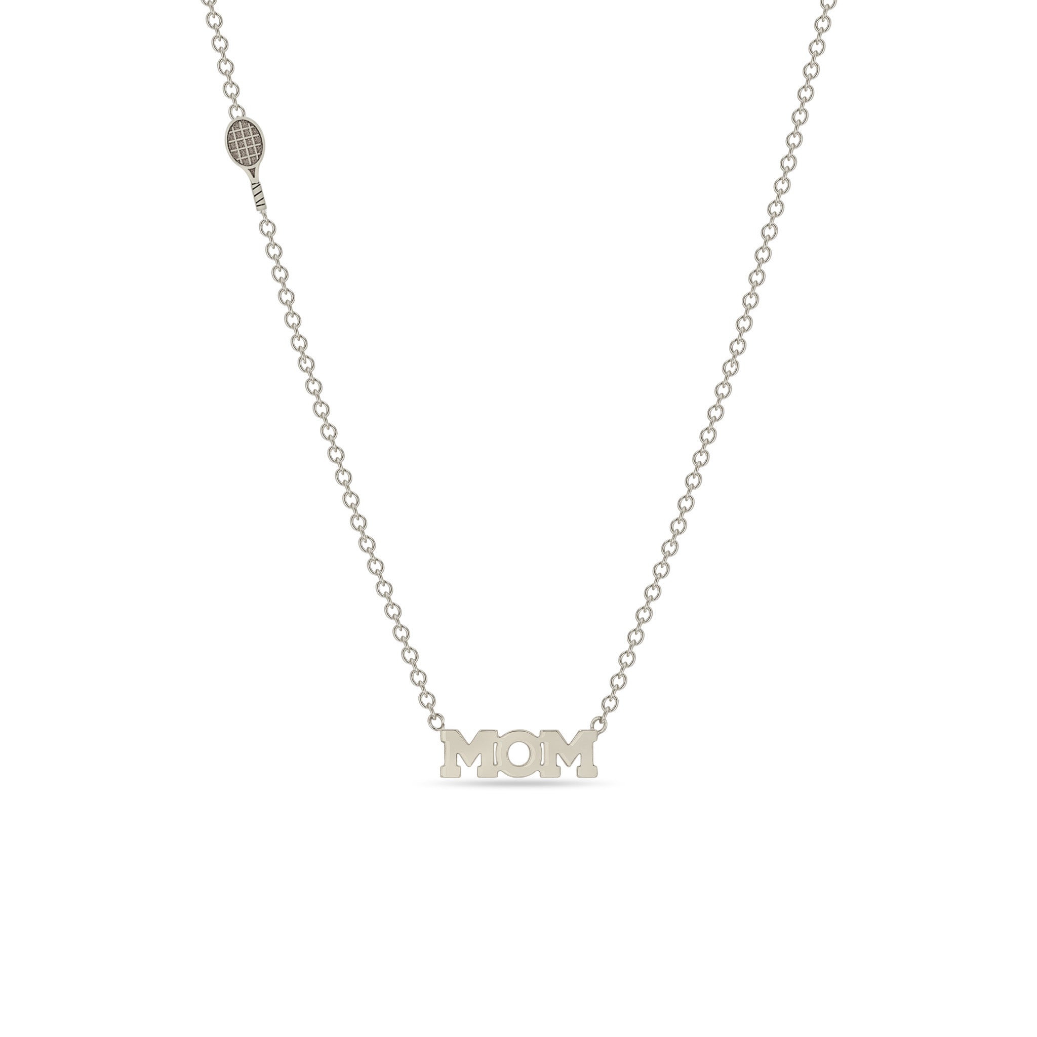 Zoë Chicco 14k Gold Itty Bitty Sports Mom Necklace with a Tennis Racket