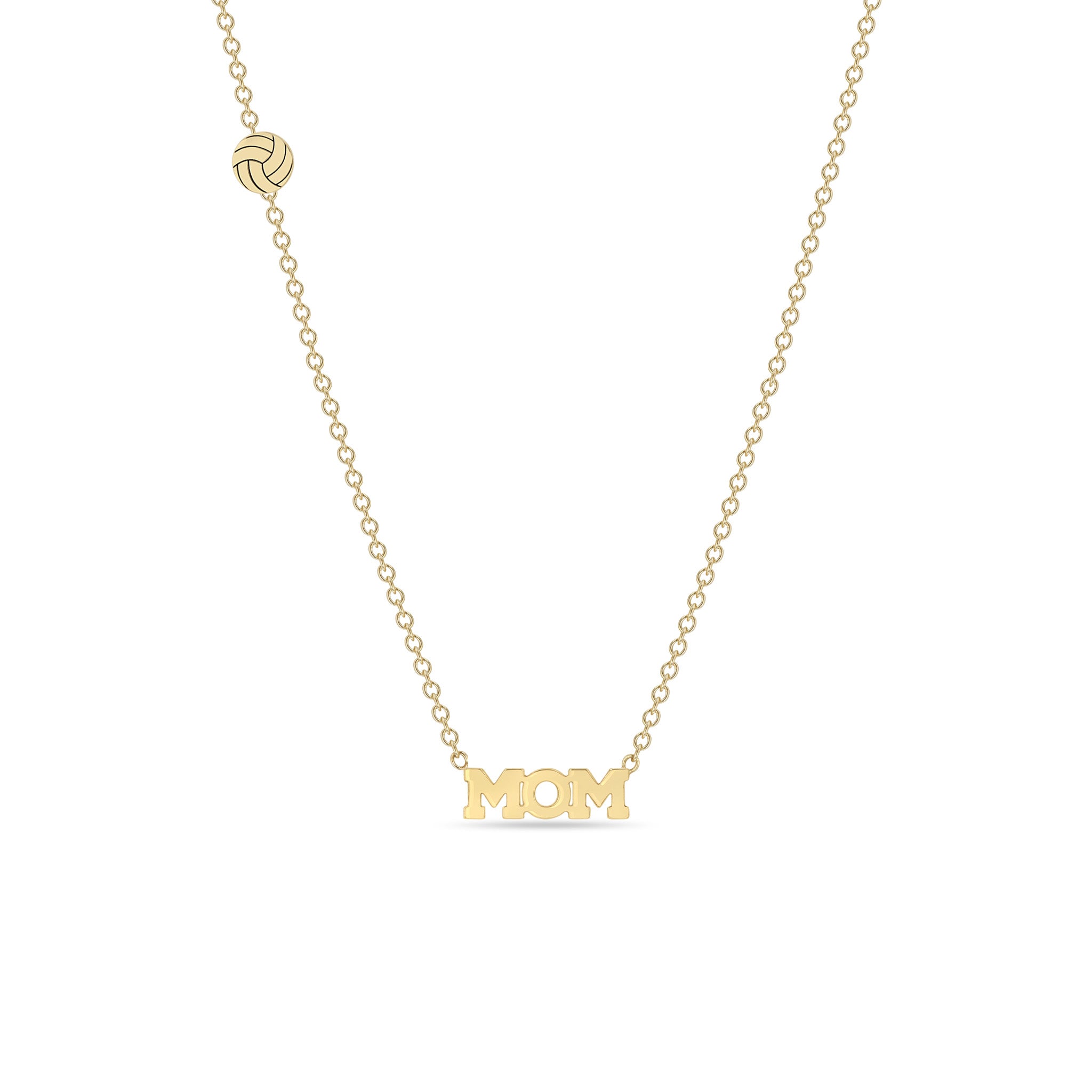 Zoë Chicco 14k Gold Itty Bitty Sports Mom Necklace with a Volleyball