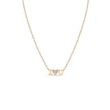 Zoë Chicco 14k Rose Gold Itty Bitty I Love You Necklace with Pavé Diamond Heart