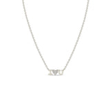 Zoë Chicco 14k White Gold Itty Bitty I Love You Necklace with Pavé Diamond Heart