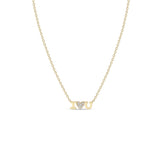 Zoë Chicco 14k Yellow Gold Itty Bitty I Love You Necklace with Pavé Diamond Heart