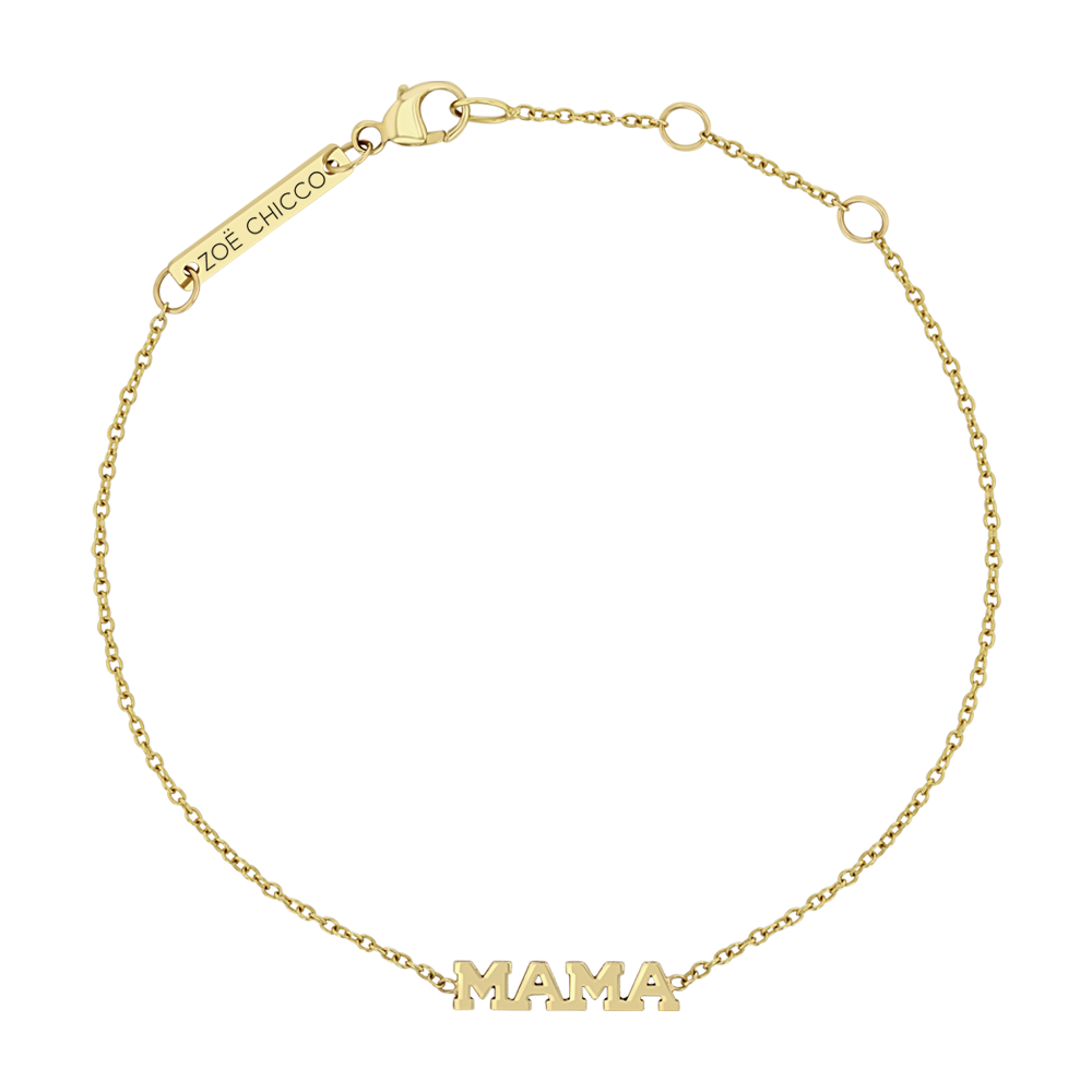 Zoë Chicco 14k Yellow Gold Itty Bitty MAMA Bracelet