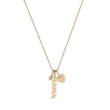 Zoë Chicco 14kt Rose Gold MAMA Charm Necklace with Heart & Diamond
