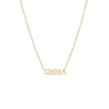 Zoë Chicco 14k Gold Custom Itty Bitty Letters Necklace with the name EMMA