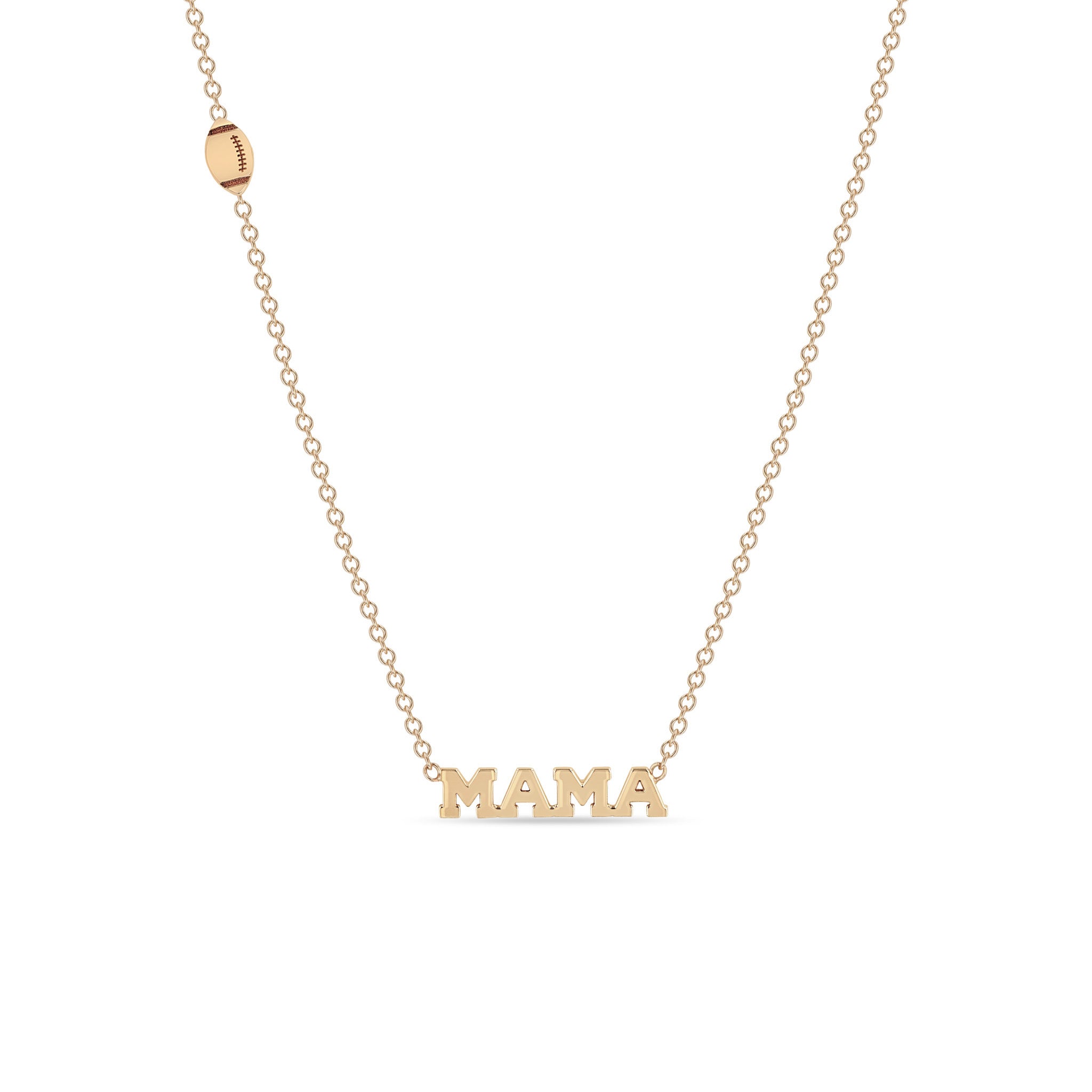 Zoë Chicco 14k Gold Itty Bitty Sports Mama Necklace with a Football