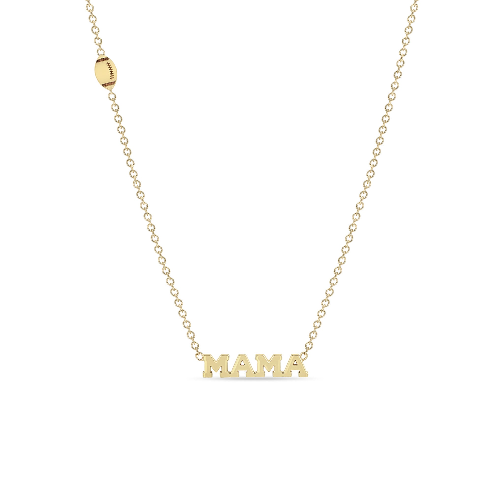 Zoë Chicco 14k Gold Itty Bitty Sports Mama Necklace with a Football