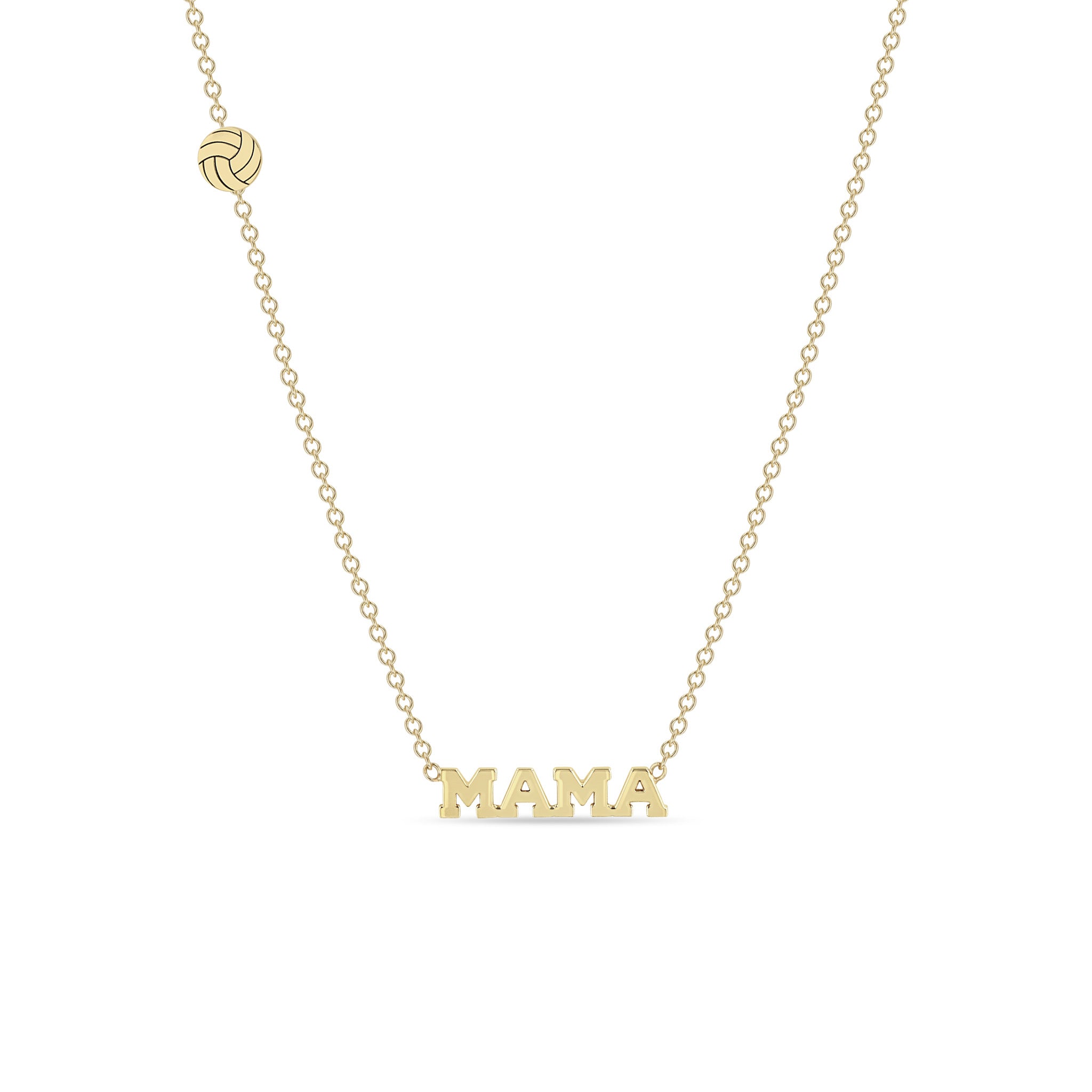 Zoë Chicco 14k Gold Itty Bitty Sports Mama Necklace with a Volleyball