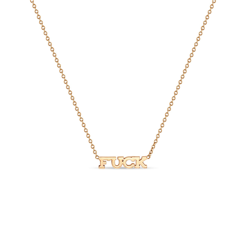 Zoë Chicco 14k Rose Gold Itty Bitty FUCK Necklace