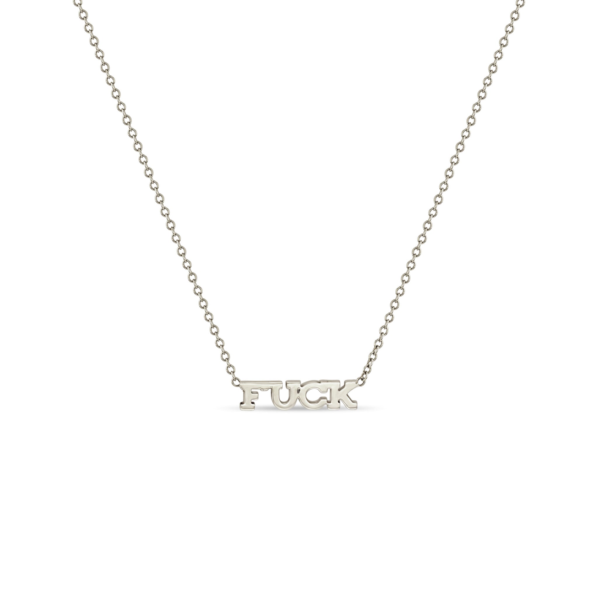 Zoë Chicco 14k Gold Itty Bitty FUCK Necklace