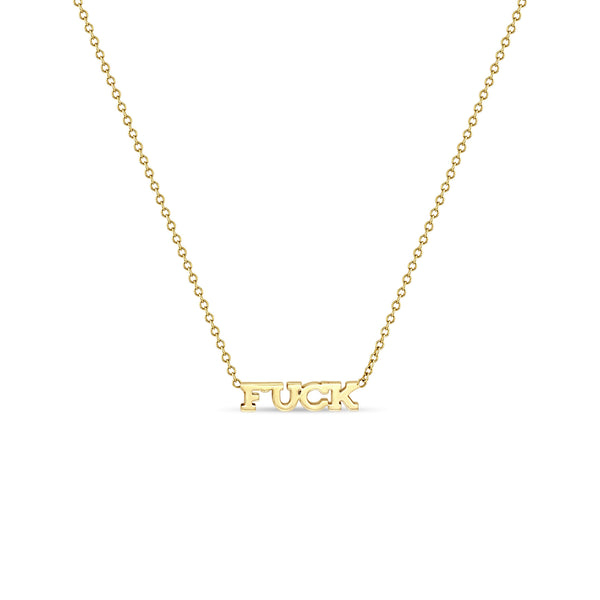 Zoë Chicco 14k Yellow Gold Itty Bitty FUCK Necklace