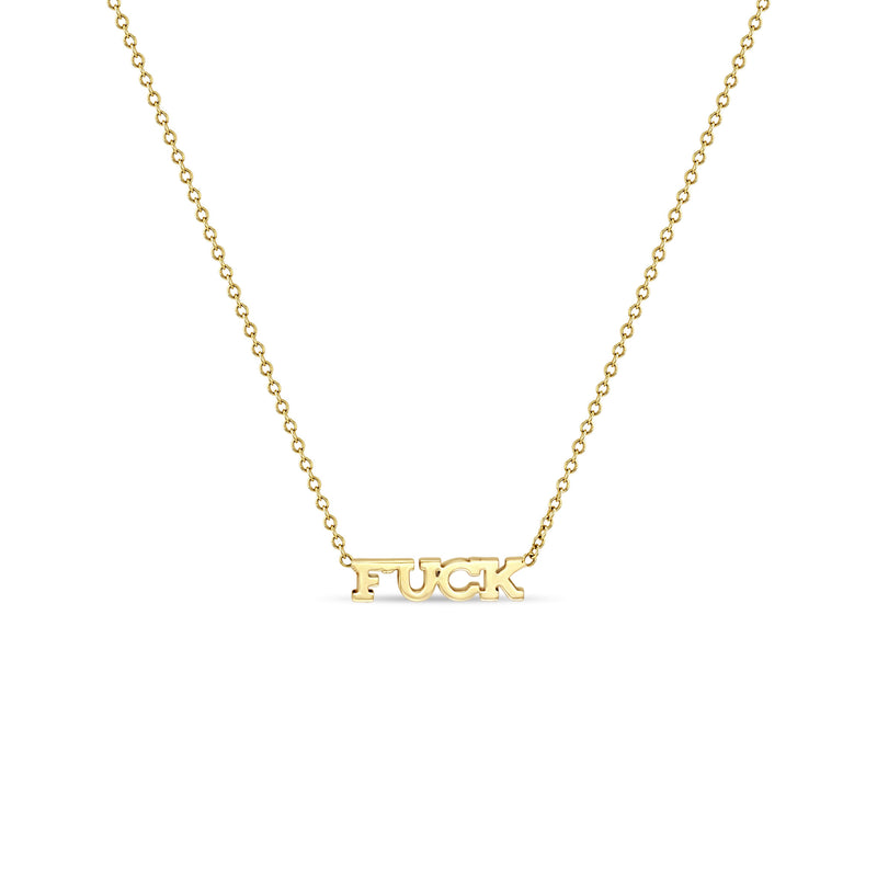 Zoë Chicco 14k Yellow Gold Itty Bitty FUCK Necklace