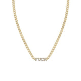 Zoë Chicco 14k Gold Itty Bitty Pavé Diamond FUCK Small Curb Chain Necklace