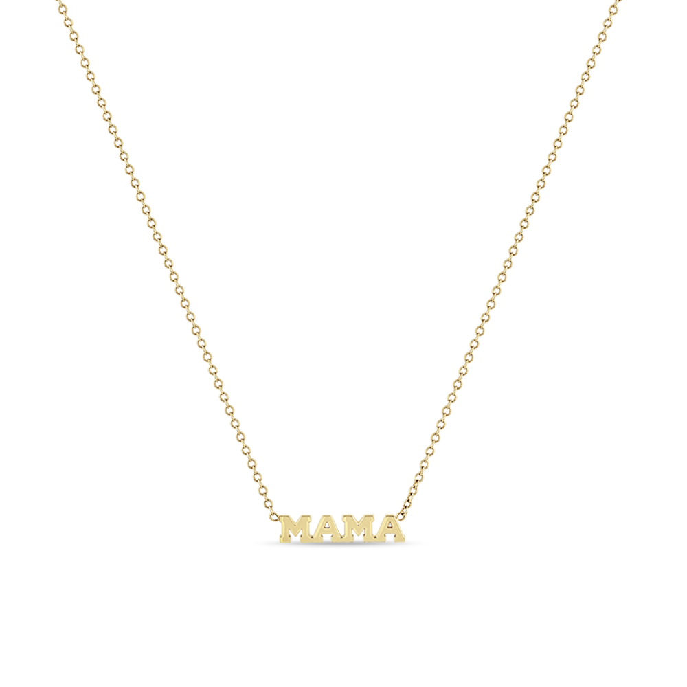 Zoë Chicco 14k Yellow Gold Itty Bitty MAMA Necklace