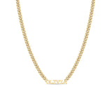 Zoë Chicco 14k Gold Custom Itty Bitty Letters Curb Chain Necklace with the name OLIVIA