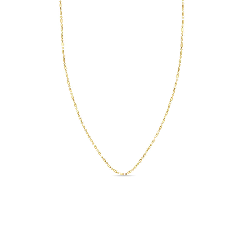 Zoë Chicco 14k Gold Tube Bar and Bead Chain Necklace