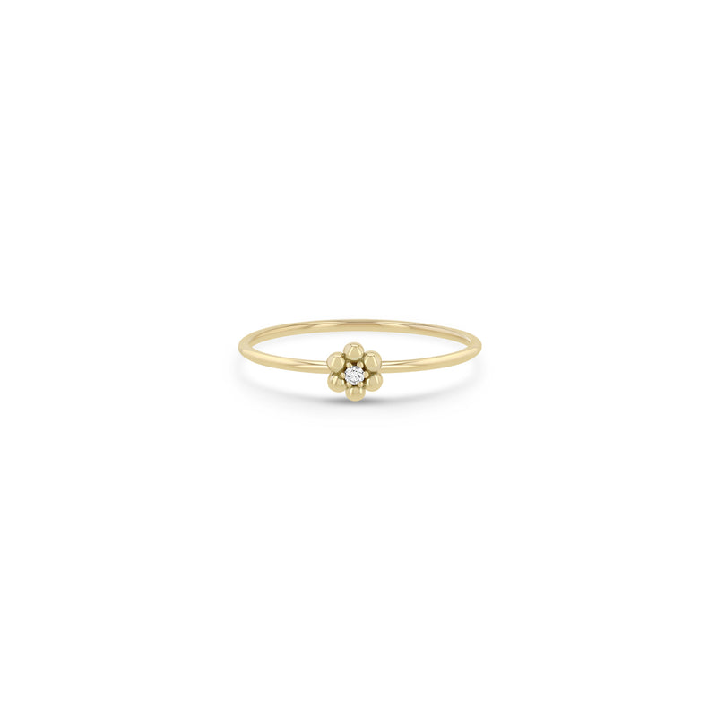 Zoë Chicco 14k Gold Beaded Diamond Flower Ring