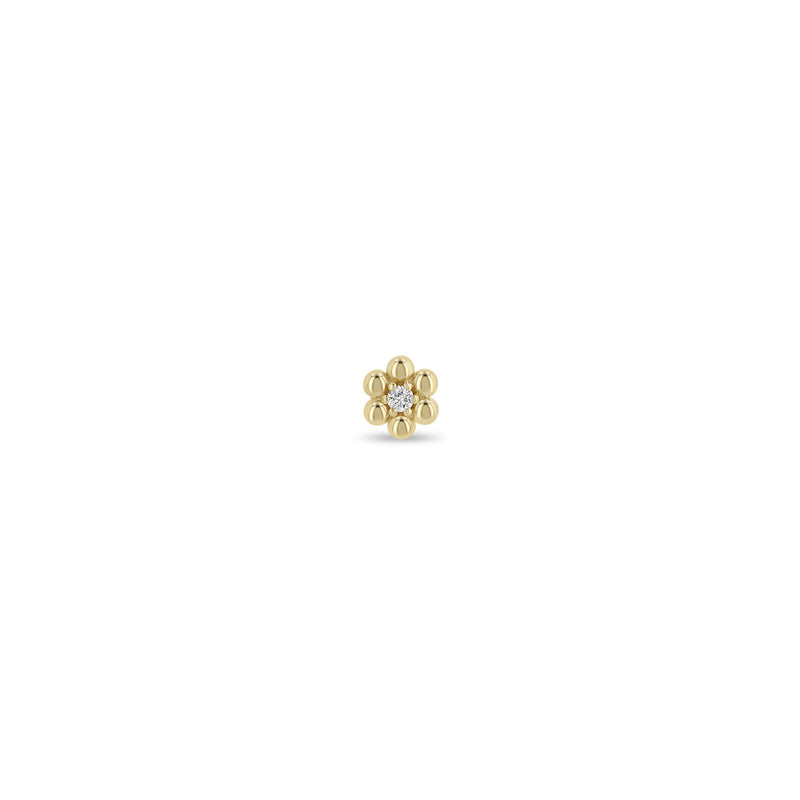 Single Zoë Chicco 14k Gold Beaded Diamond Flower Stud Earring