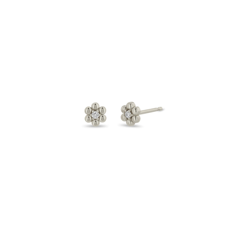 Zoë Chicco 14k Gold Beaded Diamond Flower Stud Earrings