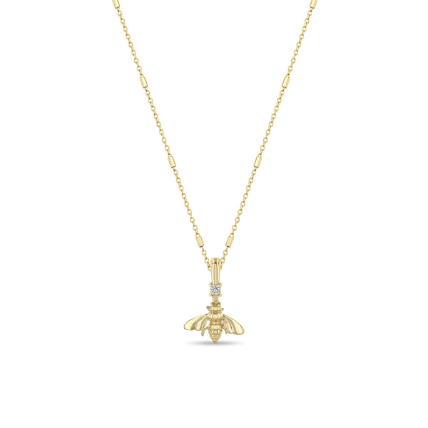 Zoë Chicco 14k Gold Bee & Diamond Pendant Necklace