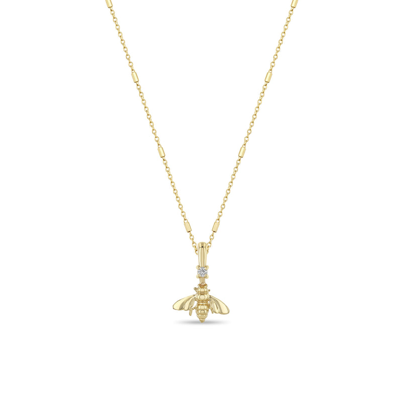 Zoë Chicco 14k Gold Bee & Diamond Pendant Necklace