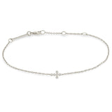 Zoë Chicco 14k Gold Small Horizontal Diamond Bezel Cross Bracelet