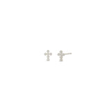 Zoë Chicco 14k Gold Small Diamond Bezel Cross Stud Earrings