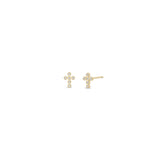 Zoë Chicco 14k Gold Small Diamond Bezel Cross Stud Earrings