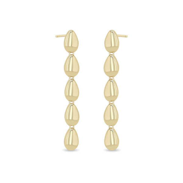 Zoe Chicco 14k gold teardrop dangle earrings on a white background