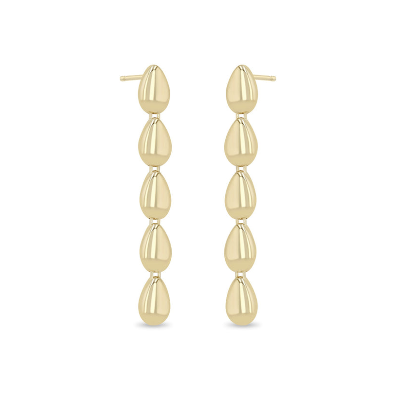 Zoe Chicco 14k gold teardrop dangle earrings on a white background
