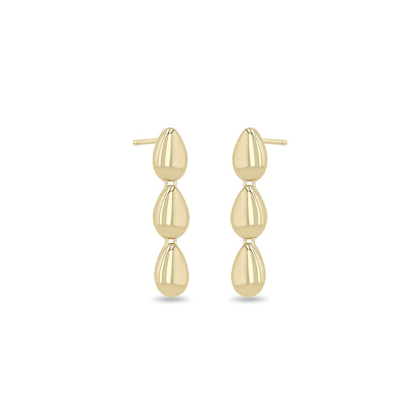 Zoe Chicco 14k pair of gold teardrop earrings on a white background