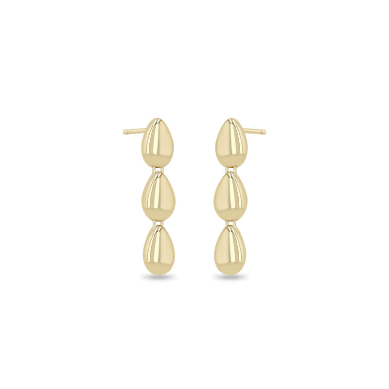 Zoe Chicco 14k pair of gold teardrop earrings on a white background