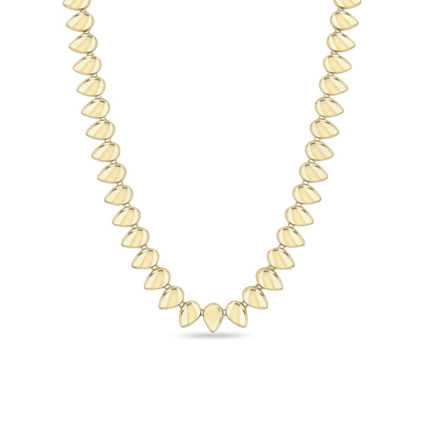 Zoe Chicco 14k gold teardrop bead necklace on a white background