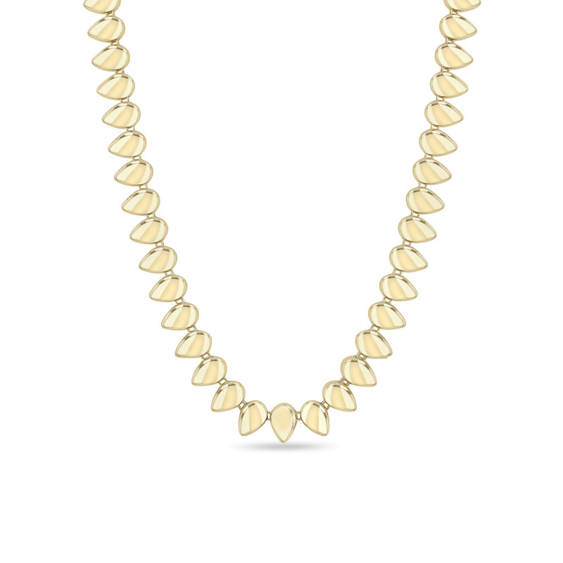 Zoe Chicco 14k gold teardrop bead necklace on a white background