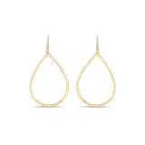 Zoe Chicco 14k gold teardrop hoop earrings with a single diamond on a white background