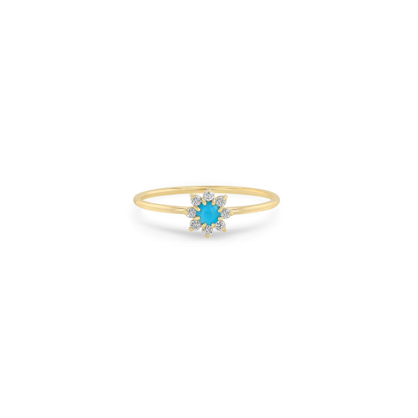 Zoë Chicco 14k Gold Turquoise & Diamond Flower Ring