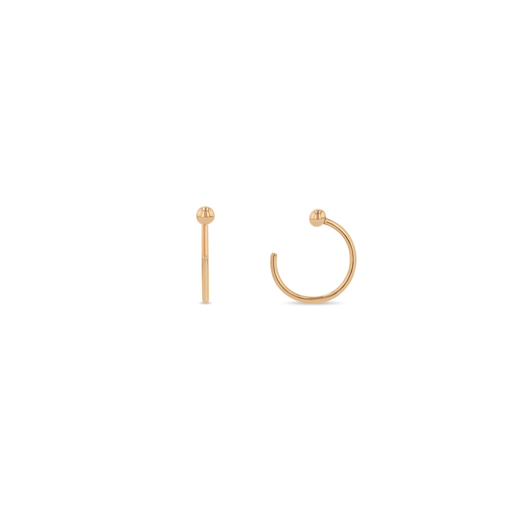 Zoë Chicco 14k Gold Tiny Ball Reverse Huggie Hoop Earrings – ZOË CHICCO