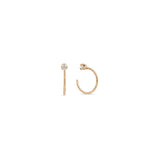 Zoë Chicco 14k Rose Gold Prong Diamond Reverse Huggie Hoop Earrings