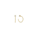 Zoë Chicco 14k Yellow Gold Prong Diamond Reverse Huggie Hoop Earrings