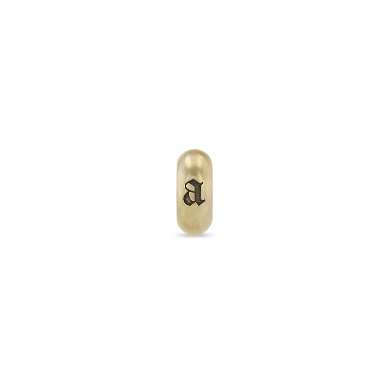 Zoë Chicco 14k Brushed Gold Engraved Initial Letter "a "Half Round Slide Bead Charm