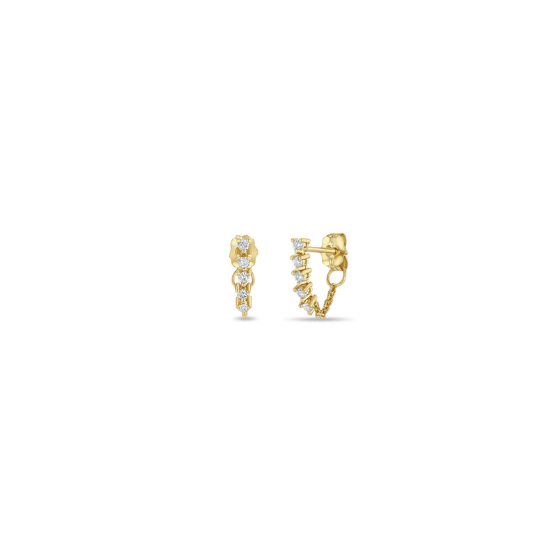 Zoë Chicco 14k Gold Diamond Tennis Chain Huggie Earrings