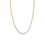 Zoë Chicco 14k Gold Diamond Tennis Segment Small Curb Chain Necklace
