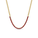 Zoë Chicco 14k Gold Ruby Tennis Segment Small Curb Chain Necklace