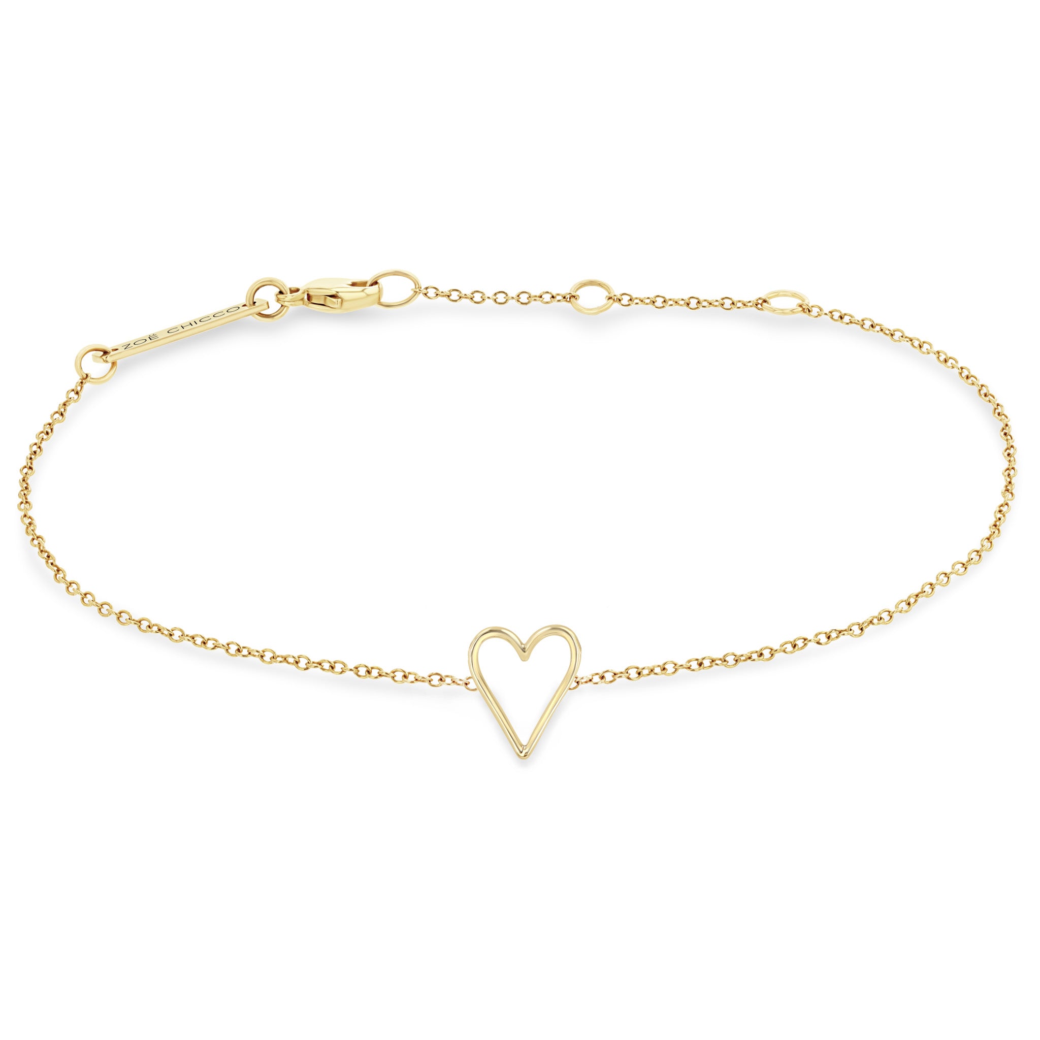 Zoë Chicco 14k Gold Tiny Open Heart Bracelet