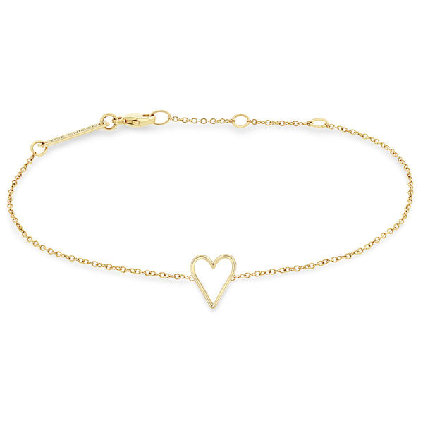 Zoë Chicco 14k Gold Tiny Open Heart Bracelet