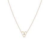 Zoë Chicco 14k Gold Prong Diamond Tiny Open Heart Necklace