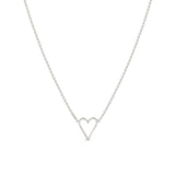 Zoë Chicco 14k White Gold Tiny Open Heart Necklace