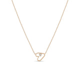 Zoë Chicco 14k Gold Sideways Prong Diamond Tiny Open Heart Necklace