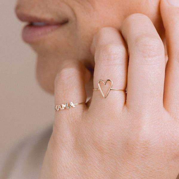 Zoe Chicco's 14k Gold Open Heart Ring 