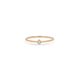 14k Tiny Princess Diamond 14k Rose Gold Ring